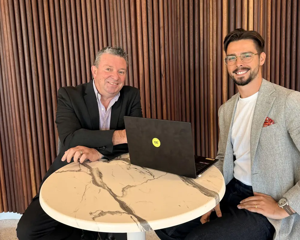 Simon Middleton and Tom Simic, Virtual CFOs at Simic Financial, at a meeting table